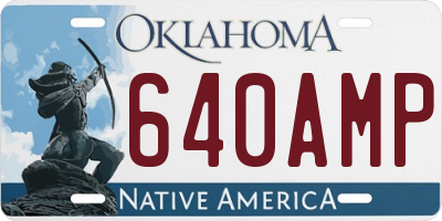 OK license plate 640AMP