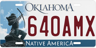 OK license plate 640AMX