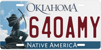 OK license plate 640AMY