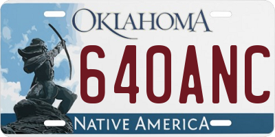 OK license plate 640ANC