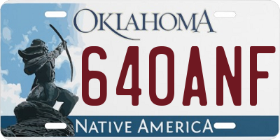 OK license plate 640ANF