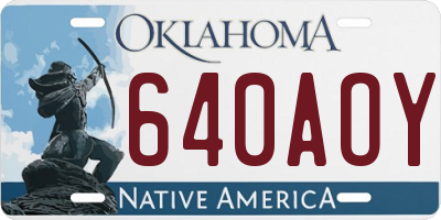 OK license plate 640AOY