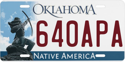 OK license plate 640APA
