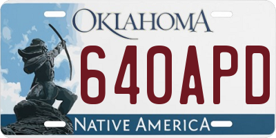 OK license plate 640APD