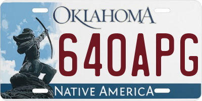 OK license plate 640APG