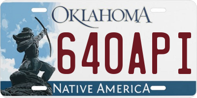 OK license plate 640API
