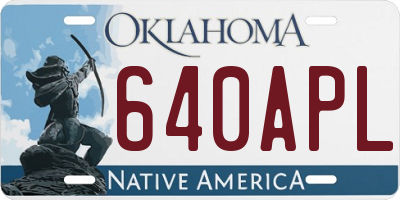 OK license plate 640APL