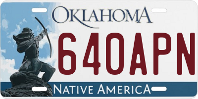 OK license plate 640APN