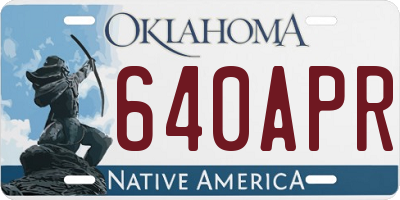 OK license plate 640APR