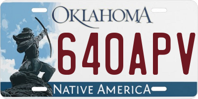 OK license plate 640APV