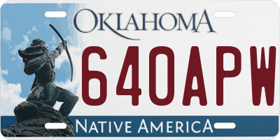 OK license plate 640APW