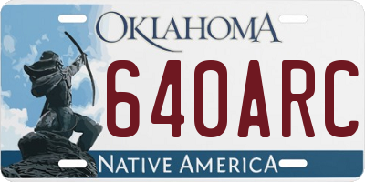 OK license plate 640ARC