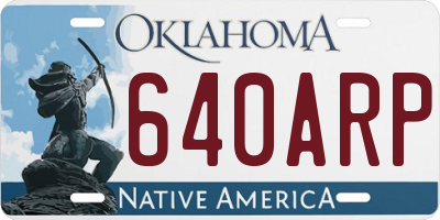 OK license plate 640ARP