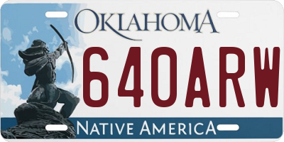 OK license plate 640ARW