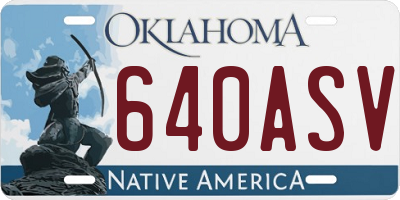 OK license plate 640ASV