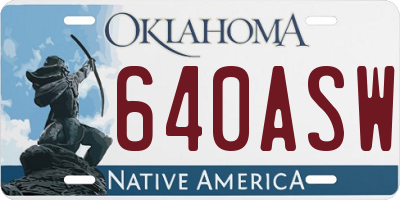 OK license plate 640ASW