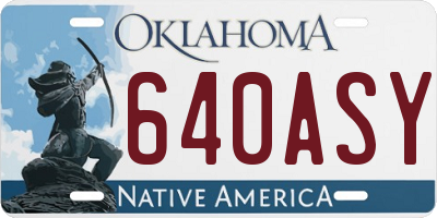 OK license plate 640ASY