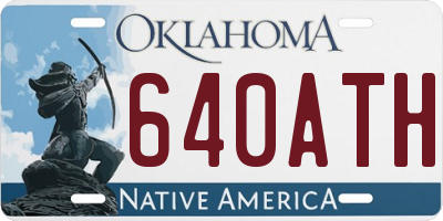 OK license plate 640ATH