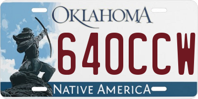 OK license plate 640CCW