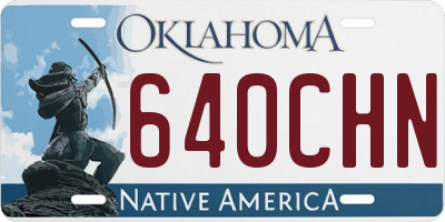 OK license plate 640CHN