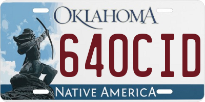 OK license plate 640CID