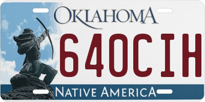 OK license plate 640CIH