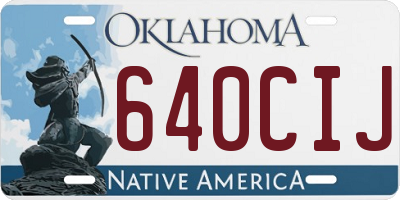 OK license plate 640CIJ