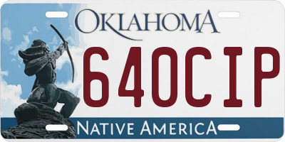 OK license plate 640CIP