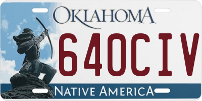 OK license plate 640CIV