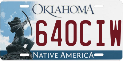 OK license plate 640CIW