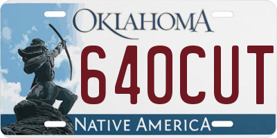 OK license plate 640CUT
