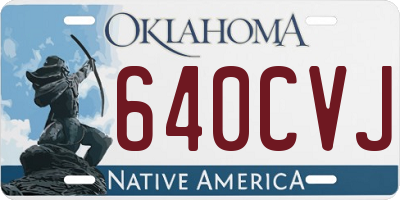 OK license plate 640CVJ