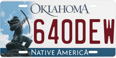 OK license plate 640DEW
