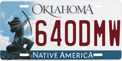OK license plate 640DMW