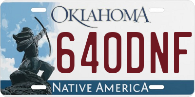 OK license plate 640DNF