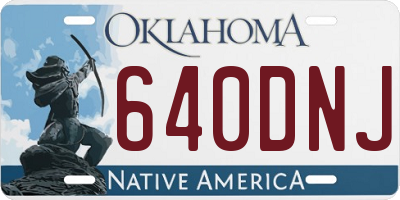 OK license plate 640DNJ