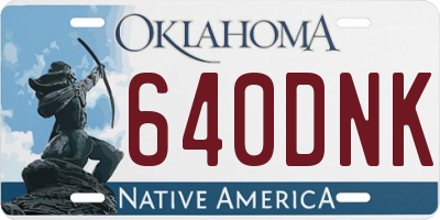 OK license plate 640DNK