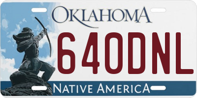 OK license plate 640DNL
