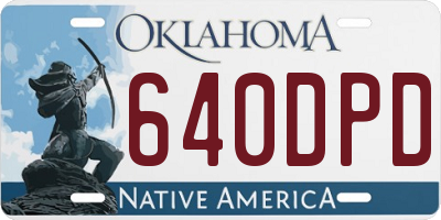 OK license plate 640DPD