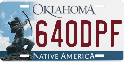 OK license plate 640DPF