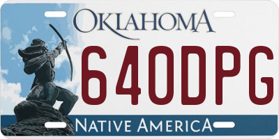 OK license plate 640DPG