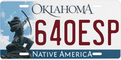 OK license plate 640ESP