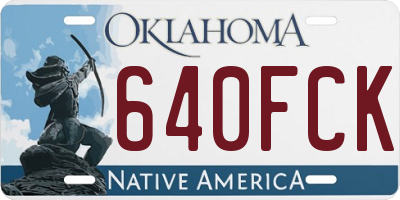 OK license plate 640FCK