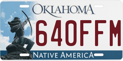OK license plate 640FFM