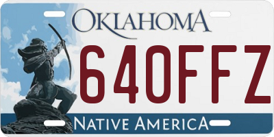 OK license plate 640FFZ