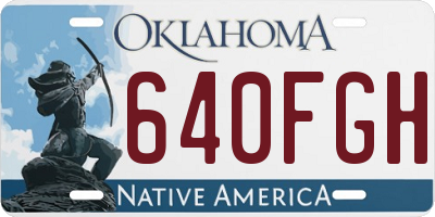 OK license plate 640FGH