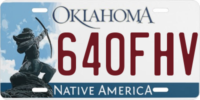 OK license plate 640FHV