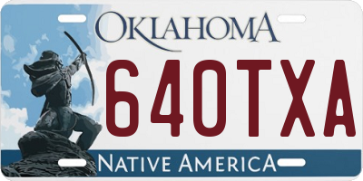 OK license plate 640TXA