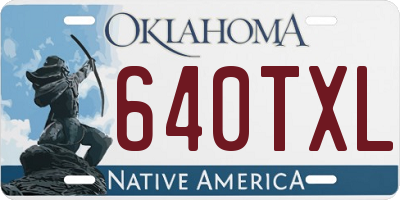 OK license plate 640TXL
