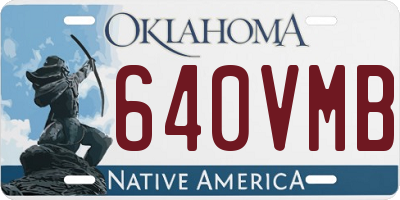 OK license plate 640VMB